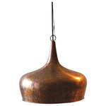 KALALOU - Tear Drop Pendant Lamp With Antique Rust Finish - Each pendant has UL listed parts and comes with a metal ceiling cap and a six foot cord with a plug that can be removed for professional hard wiring. Can be plugged in or professionally hard-wired. Light bulb not included. Recommended 40-watt bulb; 60-watt maximum.