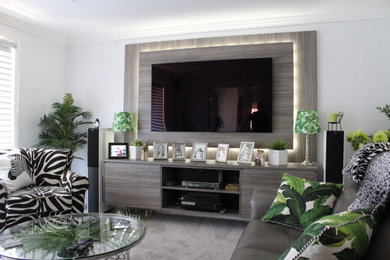 This is an example of a beach style living room in Sydney.