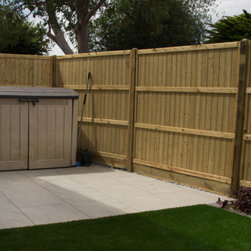 Contemporary Garden Farnham - Storage area with Granite slabs - Home Fencing And Gates