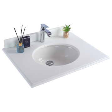 Pure White Countertop 30" Single Hole With Round Sink