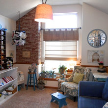 An unused dining room becomes a cozy, sun-filled office space