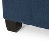 Lastoro Contemporary Tufted Storage Ottoman, Navy Blue and Dark Brown, Fabric