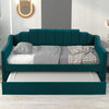 Gewnee  Upholstered Twin Daybed with Trundle in Green