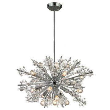 Modern Contemporary Luxe Nineteen Light Chandelier in Polished Chrome Finish
