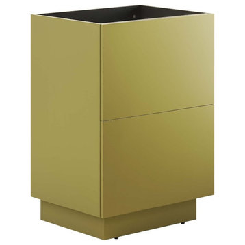 Modway Quantum 32" Modern Wood Bathroom Vanity Cabinet in Gold