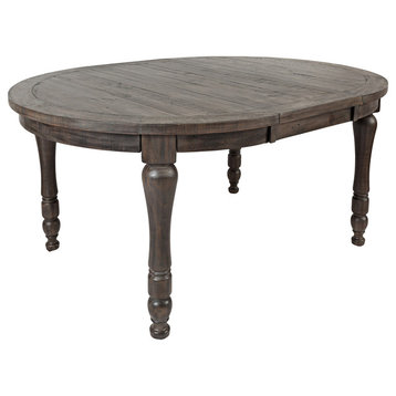 Madison County Round to Oval Dining Table - Barnwood