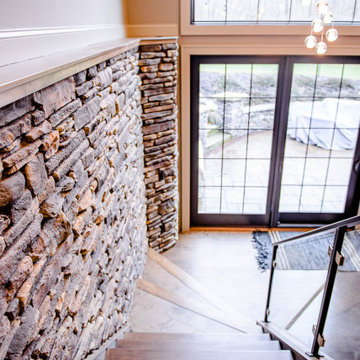 Modern Rustic Luxury Finished Basement in Richfield, Ohio