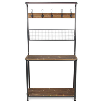 Cheungs Home Decorative Garden Storage Table with Hooks