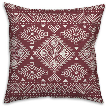 Maroon Tribal 18x18 Throw Pillow