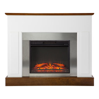 Southern Enterprise SEI Furniture Engineered Wood Electric Fireplace in  White - Transitional - Indoor Fireplaces - by SEI Furniture | Houzz
