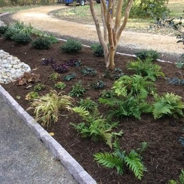 Completely New Flower Beds with Curb Stone Border - Mathews, VA