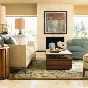 Ocean Club Ladera Sofa With Exposed Wood Base & Legs