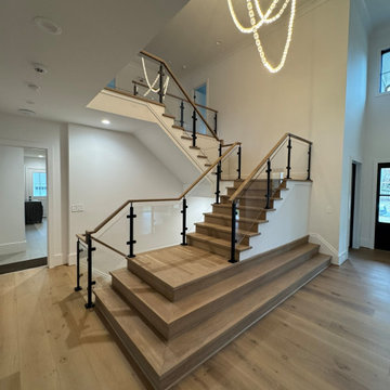 Project #132 | White Oak Staircase with Glass Balustrade