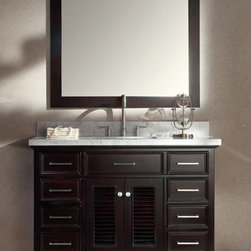 61 inch Cottage Single Sink Bathroom Vanity Set in Espresso Finish - Bathroom Vanities And Sink Consoles