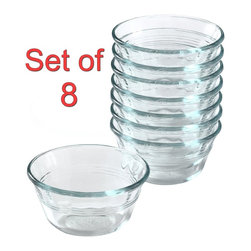 Pyrex Bakeware Clear Custard Cups, Set of 8, 6-Ounce - Ramekins And Souffle Dishes