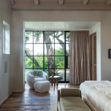 West Austin Primary Bedroom with Pierre Yovanovitch Lounge