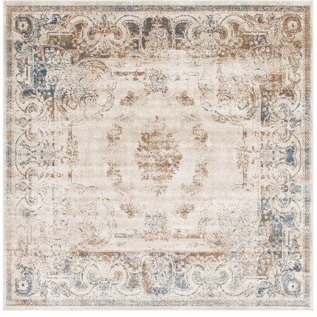 Unique Loom Beige Chateau Lincoln 7' 0 x 7' 0 Square Rug