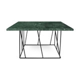 Helix Square Coffee Table, Green Marble/Black Steel