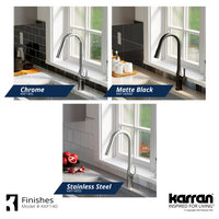 Karran KKF140 1-Handle Pull-Down Sprayer Kitchen Faucet, Stainless Steel