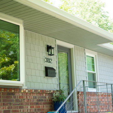Harbor Gray Siding + New Front Door, Sliding Door, & Bay Window