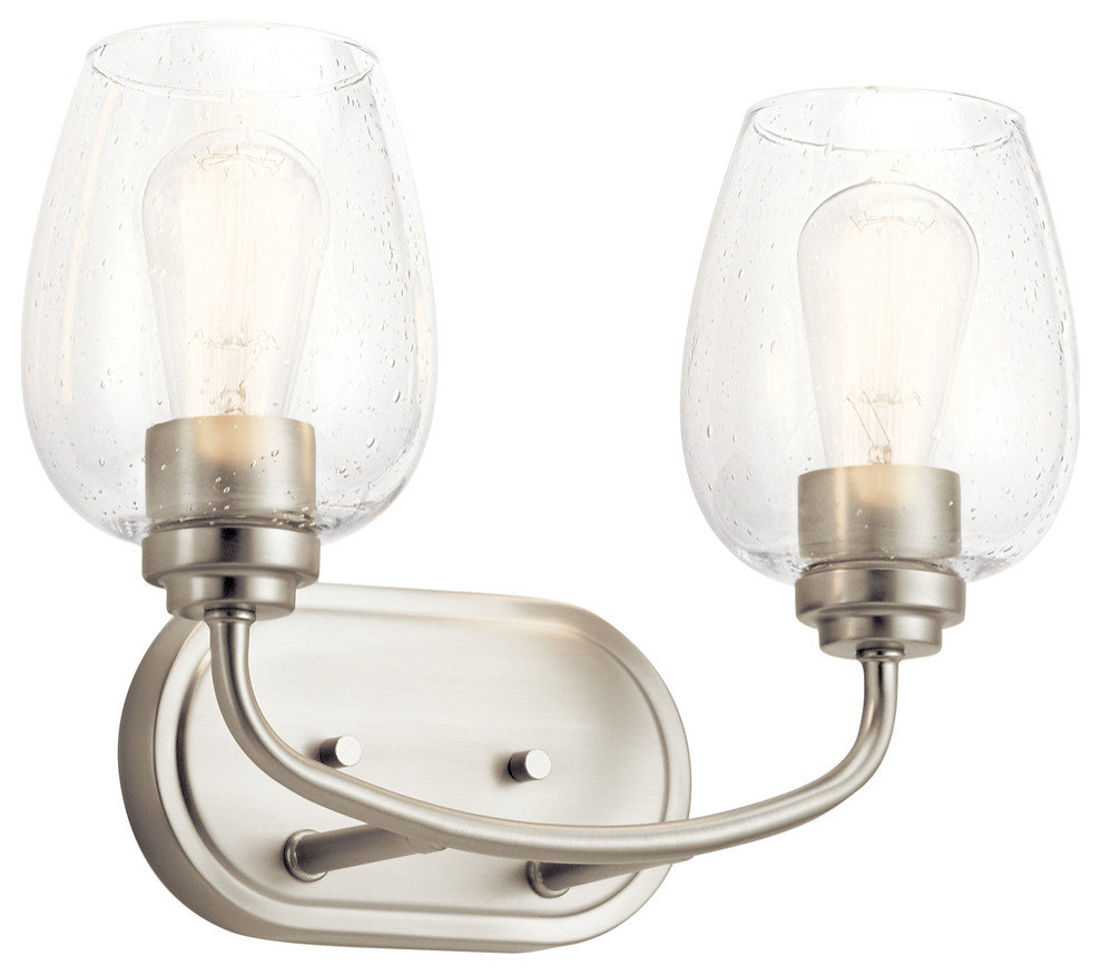 Valserrano 2-Light 15" Bathroom Vanity Light in Brushed Nickel, 15.000 ...