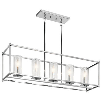 Crosby 5-Light Linear Chandelier in Chrome