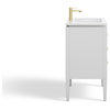 Celios Bathroom Vanity, White With Brass Trim, 30", Single Sink, Freestanding