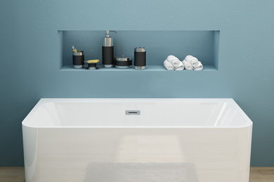 ELEGANT SHOWERS Bathroom Square Freestanding Bath tub Acrylic-1500/1700x750x580m
