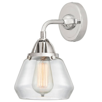 Fulton Sconce, Polished Chrome, Clear, Clear