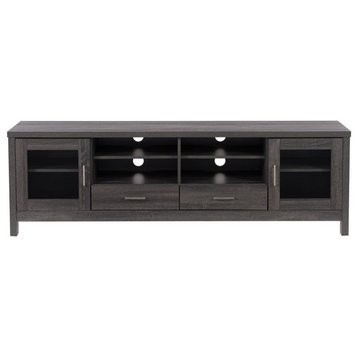 Atlin Designs Engineered Wood TV Stand for TVs up to 85" in Dark Gray