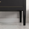 Celios Bathroom Vanity, Black With Brass Trim, 48", Single Sink, Freestanding