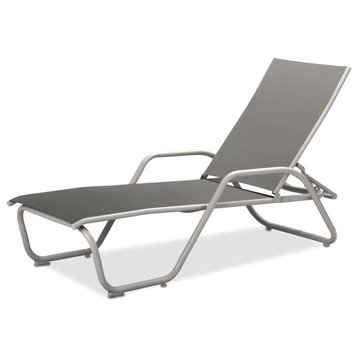 Gardenella Sling 4-Position Chaise, Textured White, Alloy
