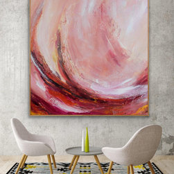 Preethi Arts - "Blush" 60x60 inches Red Contemporary Art Large Modern Painting - Paintings