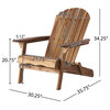 GDF Studio Milan Outdoor Folding Wood Adirondack Chair, Natural Stained