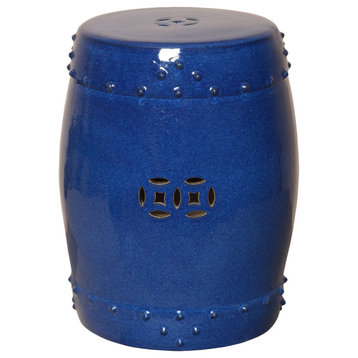 Large Drum Stool/Table, Blue 17x24