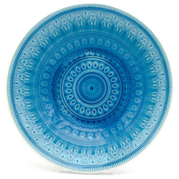 Euro Ceramica Fez Serving Bowl, Turquoise