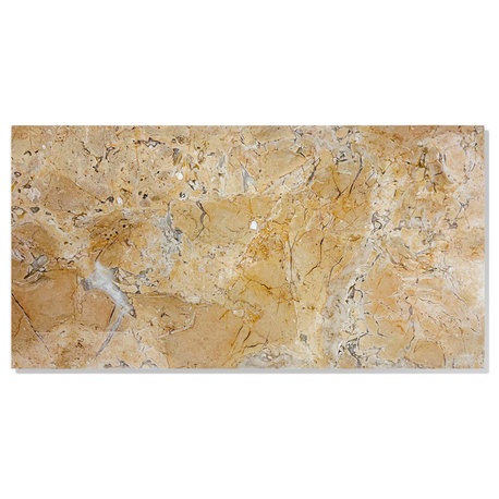 12x24 Natural Beige Marble Tile for Wall, 4-Piece Set, Polished