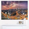 "Bangkok S Shaped Express Way" Artwork Canvas, 3 Panels, 36"x28"