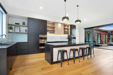 Large kitchen in Melbourne.