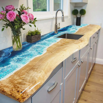 Resin Beach Wave Live Edge Countertop