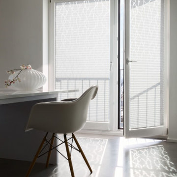 Pleated shades + blinds