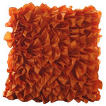 The HomeCentric - Orange Satin 16"x16" Vintage Style Ruffles Pillow Cases, Vintage Orange - Vintage Orange is an exclusive 100% handmade decorative pillow cover designed and created with intrinsic detailing. A perfect item to decorate your living room, bedroom, office, couch, chair, sofa or bed. The real color may not be the exactly same as showing in the pictures due to the color difference of monitors. This listing is for Single Pillow Cover only and does not include Pillow or Inserts.