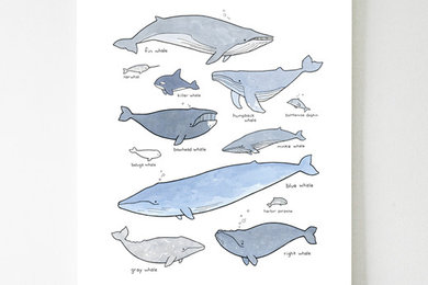 Whales illustration art print