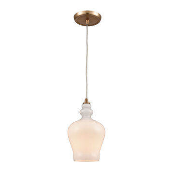 Elk Lighting Menlow Park 1-Light Mini Pendant, Satin Brass