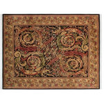 Bareens Designer Rugs - Chand Pak Persian Bettina Black/Beige Wool Rug - 9'1'' x 11'3'' - Designed with mesmerizing intricacy and gorgeous color palette, this hand-knotted masterpiece demonstrates the beauty and electrifying thrill of Pak Persian art. These meticulously hand-knotted Pak-Persian rug is made with pure wool and features breathtaking traditional, transitional, and tribal designs in bold luxurious color pallets. Known for their intricate designs these rugs are a reproduction of Persian rugs, made in Pakistan with unique Mughal designs. Made by master weavers using the same Persian texture, design and dying technique, we wanted to produce the most significant manifestation of Persian art, life, and culture. This rug is most famous for its exceptional quality, incredible designs, patterns, and vibrant rich color. Pak-Persian rugs made with Persian weave with high knot counts, which enables the high intricacy and detail found in the patterns are also referred to as "State of art", each color adds a rich beautiful detail in the artwork of this rug. The design, color, and beautiful chromatic composition with a vibrant sheen with intricate designs, exude beauty, elegance, and quality make this rug a masterpiece of its own.