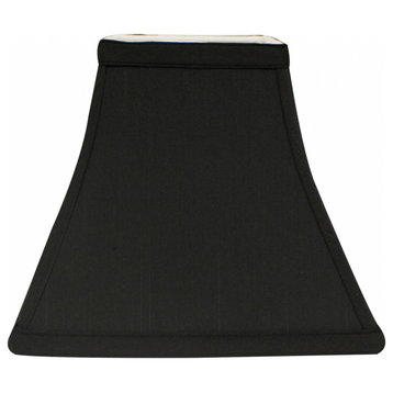 10" Black with White Lining Square Bell Shantung Lampshade