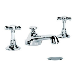 Lefroy Brooks Cross Handle 3-Hole Basin Mixer with Pop Up Drain - Bathroom Faucets And Showerheads