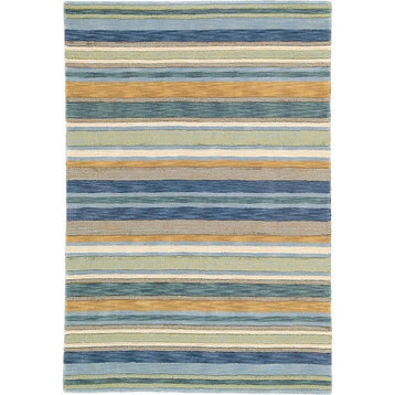 Sheffield Stripe Wool Hand Tufted 9'x13' Rug, Seagrass