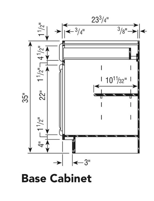 Half-depth shelves