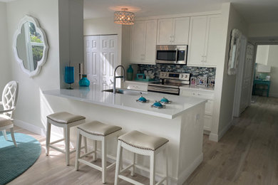 Example of a minimalist kitchen design in Miami